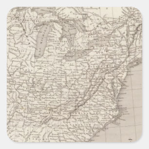 Pegatina Cuadrada Canadá y Estados Unidos