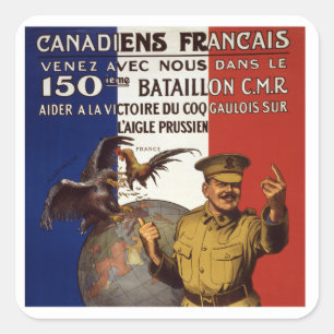 Pegatina Cuadrada Canadiens Francais