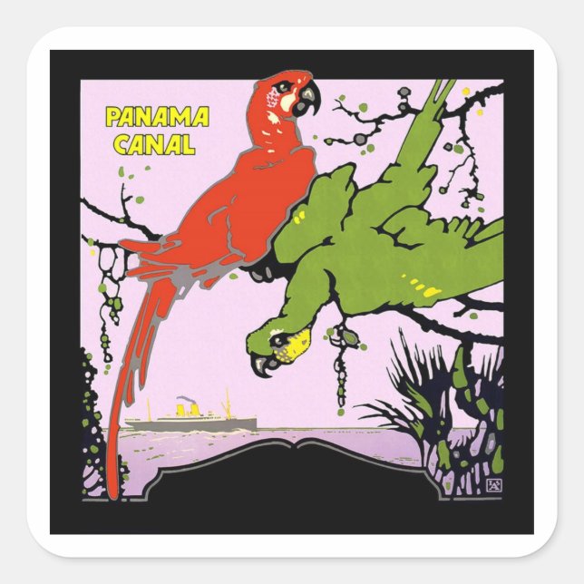 Pegatina Cuadrada Canal de Panamá (Anverso)