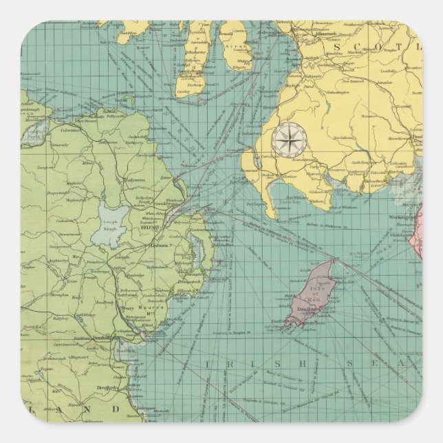 Pegatina Cuadrada Canal irlandés (Anverso)