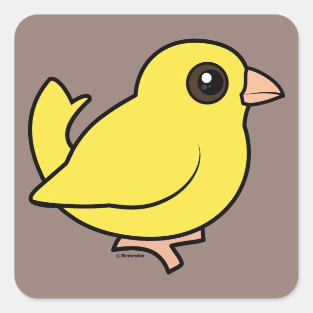 Pegatina Cuadrada Canario (Anverso)