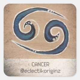 Pegatina Cuadrada Cáncer