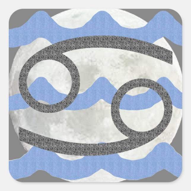 Pegatina Cuadrada Cáncer (Anverso)