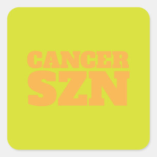 Pegatina Cuadrada Cáncer amarillo SZN Guay
