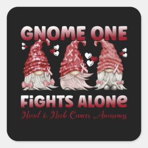 Pegatina Cuadrada Cáncer de cabeza y cuello Cinta de borgoña