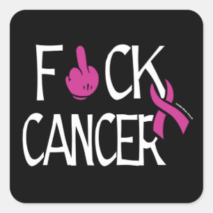 Pegatina Cuadrada CÁNCER DE F#CK... Cáncer de mama