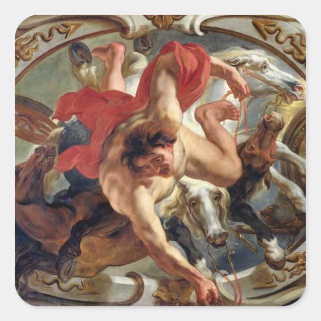 Pegatina Cuadrada Cáncer, de los Rótulos del Zodiac (Anverso)