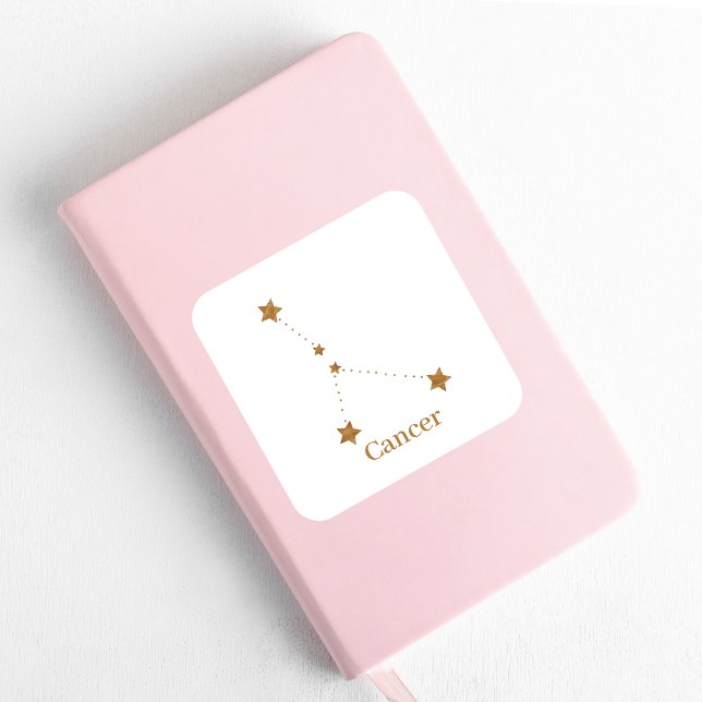 Pegatina Cuadrada Cáncer de oro de Rótulo Zodiaco moderno | Agua de  (Subido por el creador)