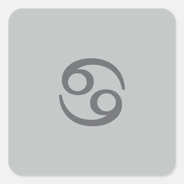 Pegatina Cuadrada Cáncer de zodiaco - gris pálido (Anverso)
