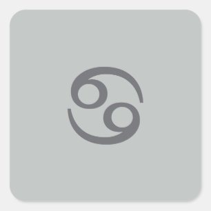Pegatina Cuadrada Cáncer de zodiaco - gris pálido