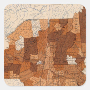 Pegatina Cuadrada Cáncer, tumor NY, NJ, Nueva Inglaterra