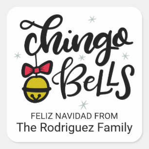 Pegatina Cuadrada Canciones de jingle Bells (con acento español)