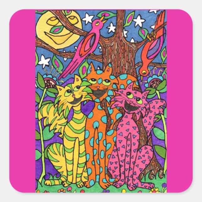 Pegatina Cuadrada Canciones nocturnas (Anverso)