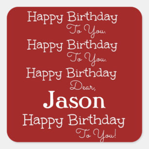 Pegatina Cuadrada Canciones Red Happy Birday Song Pegatinas