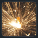 Pegatina Cuadrada Candela de milagro<br><div class="desc">La candela de milagro radia a las navidades</div>