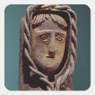 Pegatina Cuadrada Candelero con una figura de Jesús