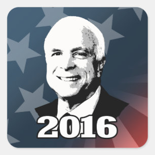 PEGATINA CUADRADA CANDIDATO 2016 DE JOHN MCCAIN