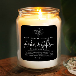 Pegatina Cuadrada Candle saffron amber simple ingredient black