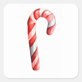 Pegatina Cuadrada Candy Cane