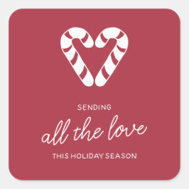 Pegatina Cuadrada Candy Cane Love