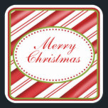 Pegatina Cuadrada Candy Cane Stripe Christmas Stickers<br><div class="desc">¡personalice lo que desee!</div>