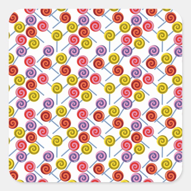 Pegatina Cuadrada Candy pattern | Lollies pattern | lollipop 2 (Anverso)