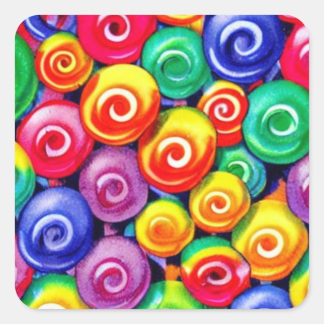 Pegatina Cuadrada Candy Spheres (Anverso)