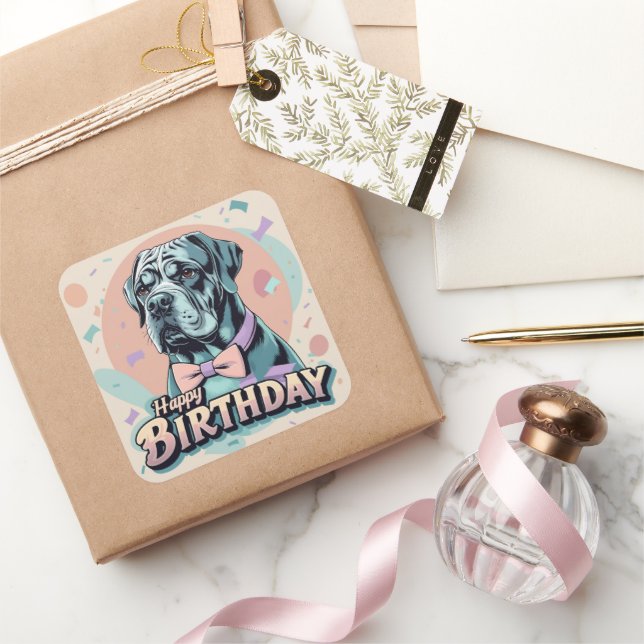 Pegatina Cuadrada Cane corso Dog Colorful (Regalar)