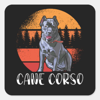 Pegatina Cuadrada Cane Corso Dueño De Perro Cane Corsos