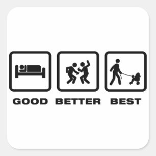 Pegatina Cuadrada Caniche