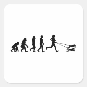 Pegatina Cuadrada Canicross Trail Runner Dog Sport Evolution