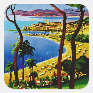 Pegatina Cuadrada Cannes ~ Costa Azul