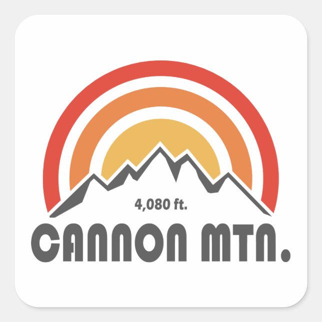 Pegatina Cuadrada Cannon Mountain New Hampshire (Anverso)