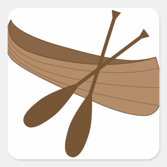 Pegatina Cuadrada Canoa y pádel (Anverso)