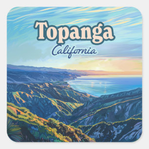 Pegatina Cuadrada Cañón de California en Topanga Vintage