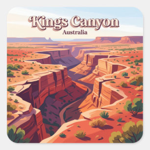 Pegatina Cuadrada Cañón de Kings Watarrka Australia