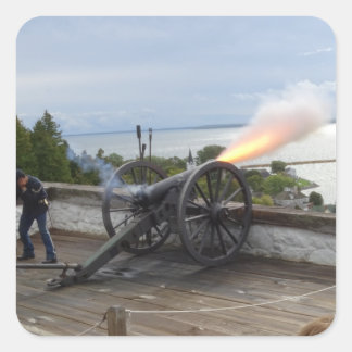 Pegatina Cuadrada Canon Firing