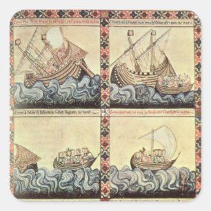 Pegatina Cuadrada Cantiga 33, página del 'Cantigas de Santa María