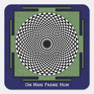 Pegatina Cuadrada canto Om Mani Padme Hum