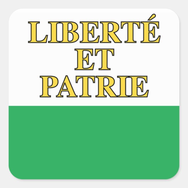 Pegatina Cuadrada Cantón de Vaud, Suiza (Anverso)
