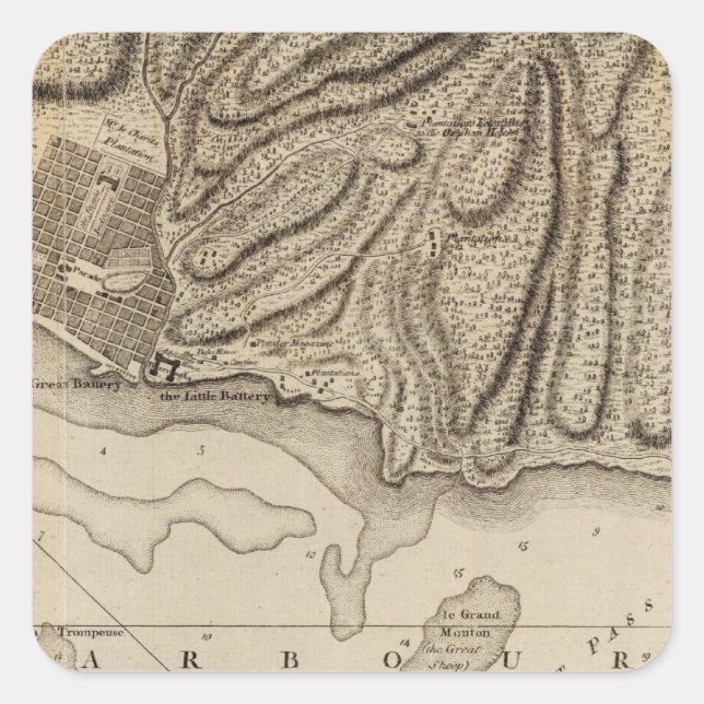 Pegatina Cuadrada Cap Francois (Anverso)