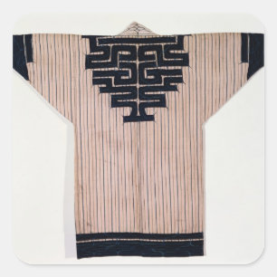Pegatina Cuadrada Capa Ainu, siglo XIX