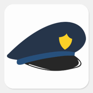 Pegatina Cuadrada Capa de policía
