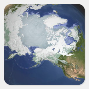 Pegatina Cuadrada Capa permanente de hielo Circum-Ártica