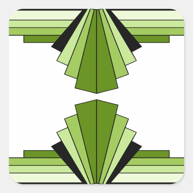 Pegatina Cuadrada Capas Art Deco en las extremidades (Anverso)