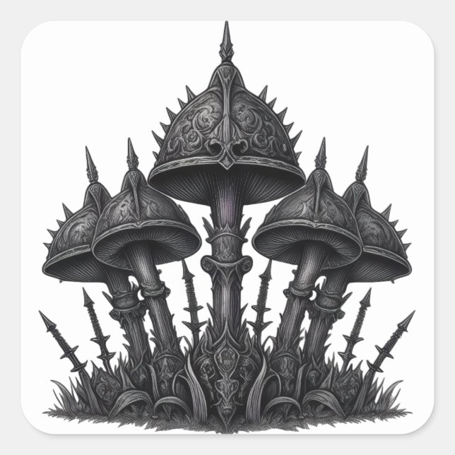 Pegatina Cuadrada Capas de batalla (Anverso)