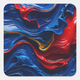 Pegatina Cuadrada Capas y Capas de Pintura
