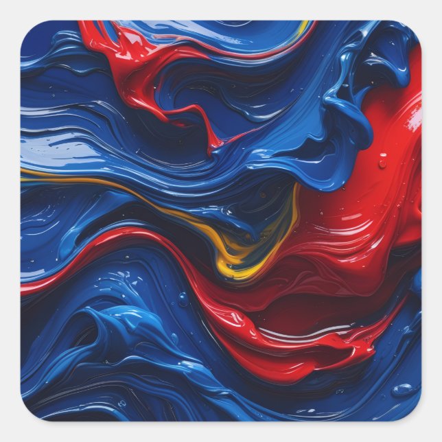 Pegatina Cuadrada Capas y Capas de Pintura (Anverso)