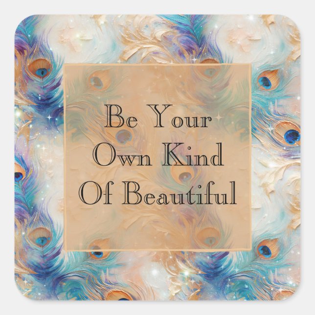 Pegatina Cuadrada Caperas de oro de Aqua blanco (Anverso)