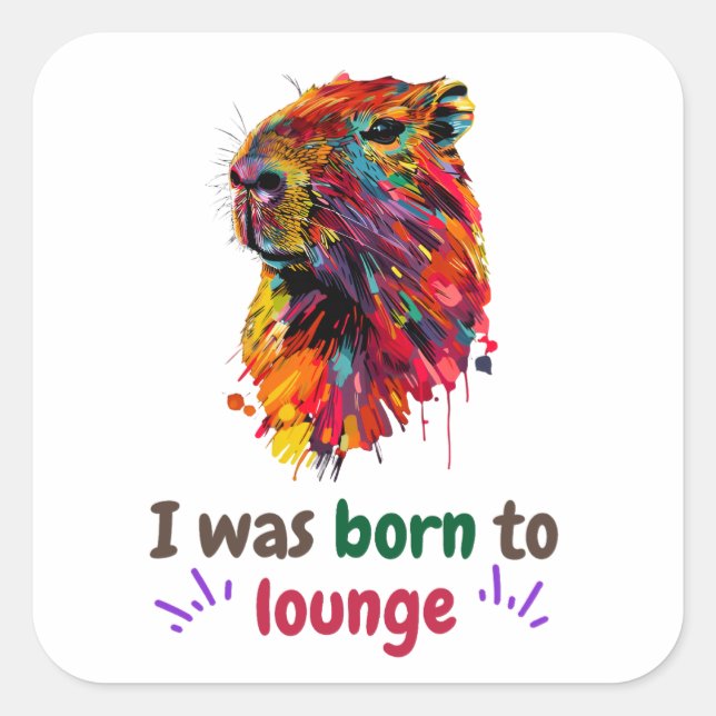 Pegatina Cuadrada Capibara (Anverso)